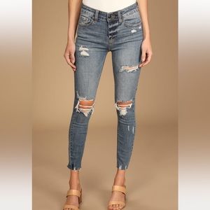 Eunina Light Wash Distressed Skinny Jeans